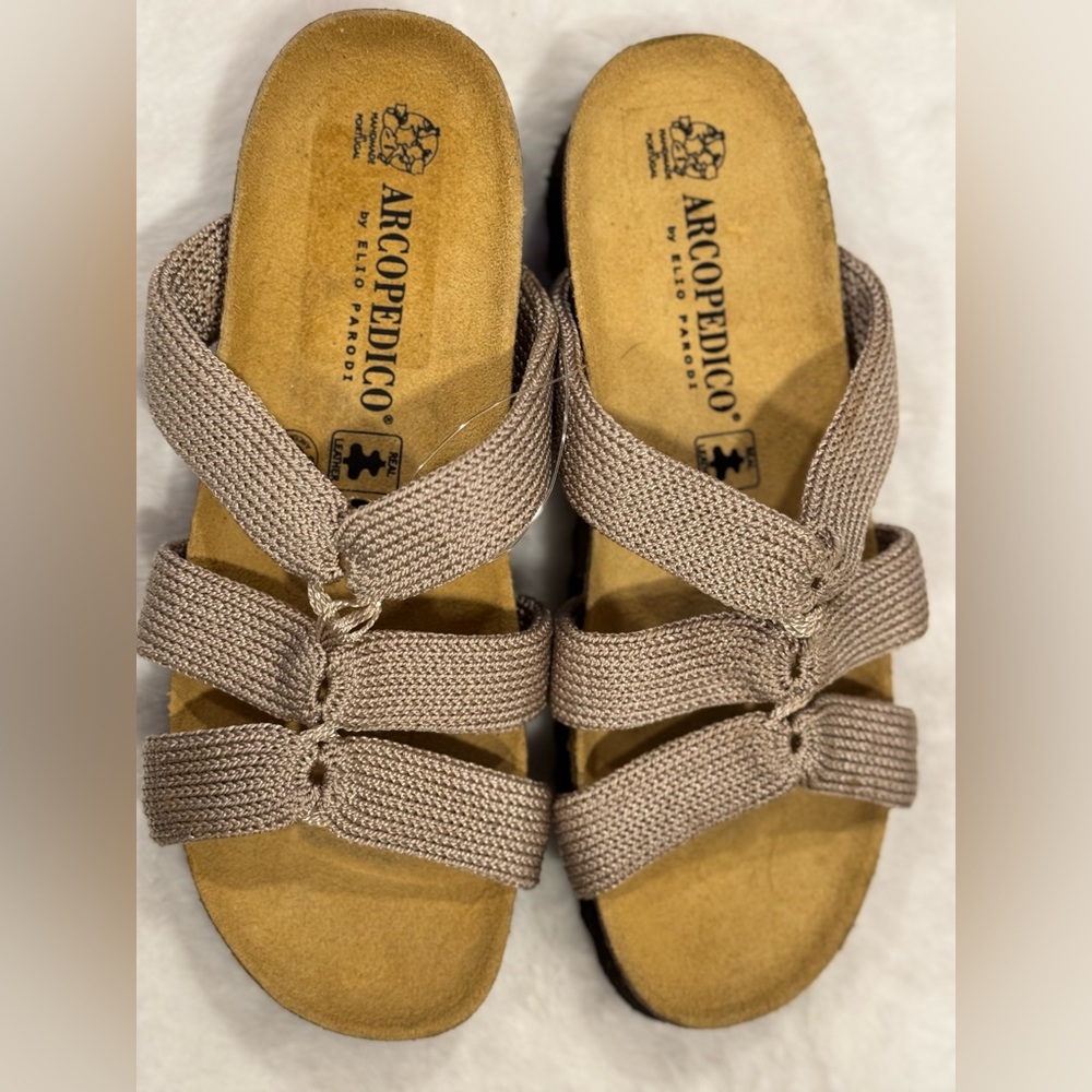 Women's Arcopedico Slide Wedge Flip Flops Shoes Size 38 EU/8